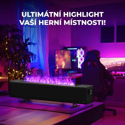 AENO FH2S Chytré Topení,konvekce + efekt plamene, 2000W, Černá