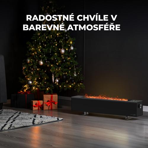 AENO FH2S Chytré Topení,konvekce + efekt plamene, 2000W, Černá