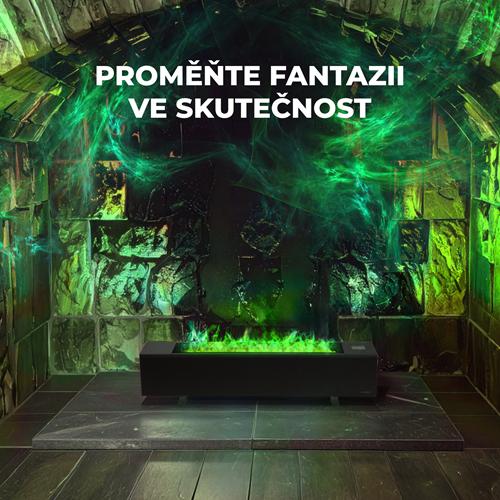 AENO FH2S Chytré Topení,konvekce + efekt plamene, 2000W, Černá