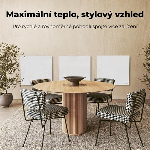 AENO GH11s Quadro Chytré Topení, infrared + konvekce, tvrzené sklo, 500W, 50x50cm, Bílá