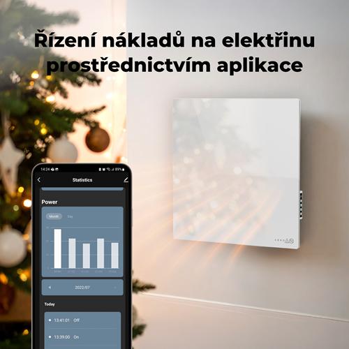 AENO GH11s Quadro Chytré Topení, infrared + konvekce, tvrzené sklo, 500W, 50x50cm, Bílá