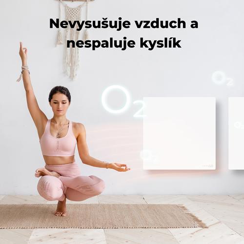 AENO GH11s Quadro Chytré Topení, infrared + konvekce, tvrzené sklo, 500W, 50x50cm, Bílá - mírně poškozený obal