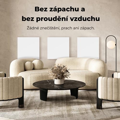 AENO GH11s Quadro Chytré Topení, infrared + konvekce, tvrzené sklo, 500W, 50x50cm, Bílá - mírně poškozený obal