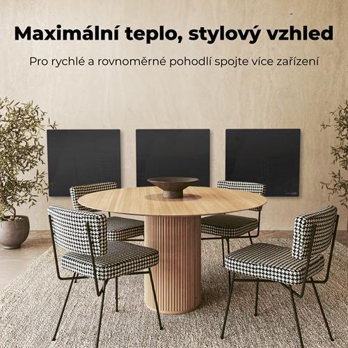 AENO GH12s Quadro Chytré Topení, infrared + konvekce, tvrzené sklo, 500W, 50x50cm, Černá - poškozený obal