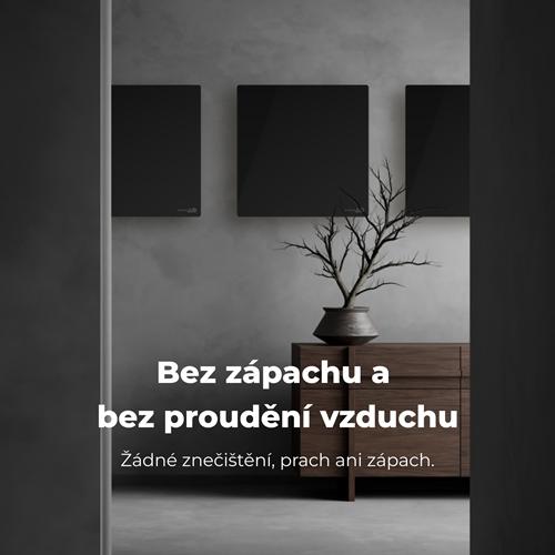 AENO GH12s Quadro Chytré Topení, infrared + konvekce, tvrzené sklo, 500W, 50x50cm, Černá - poškozený obal