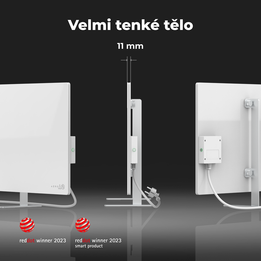 AENO GH1s Chytré Topení, infrared + konvekce, tvrzené sklo, 700W, Bílá