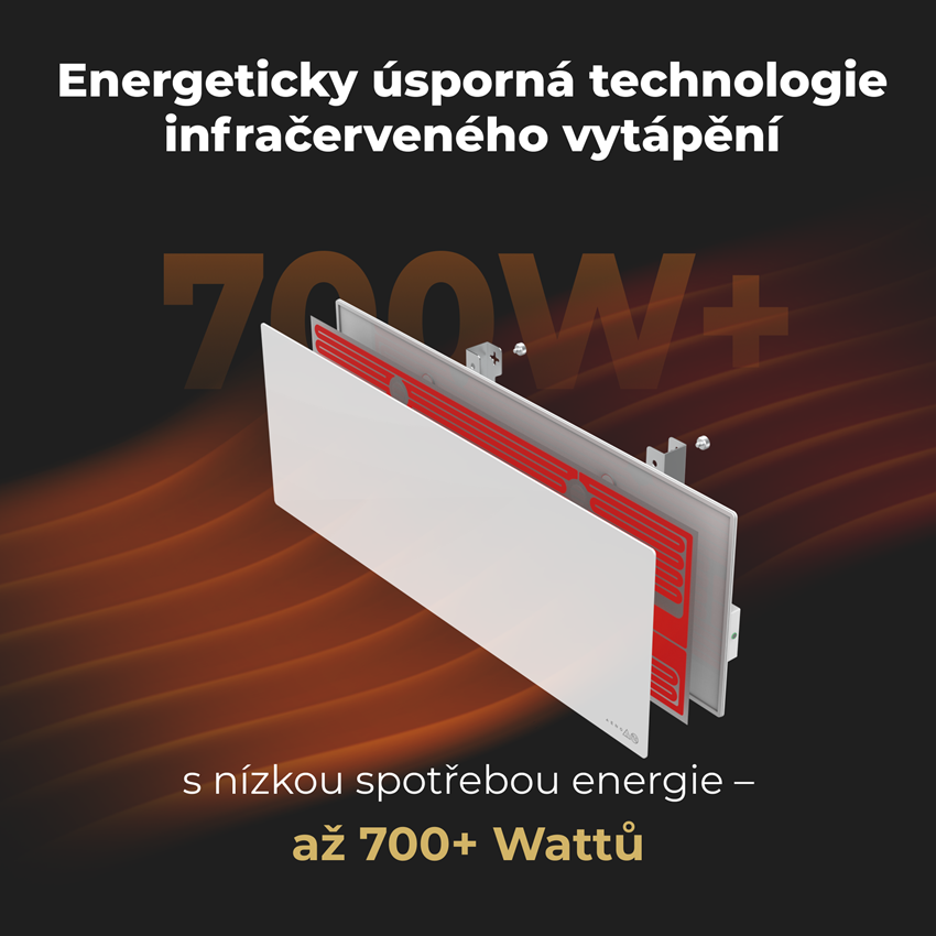 AENO GH1s Chytré Topení, infrared + konvekce, tvrzené sklo, 700W, Bílá