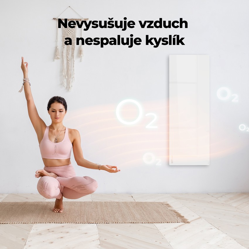 AENO GH1s Chytré Topení, infrared + konvekce, tvrzené sklo, 700W, Bílá