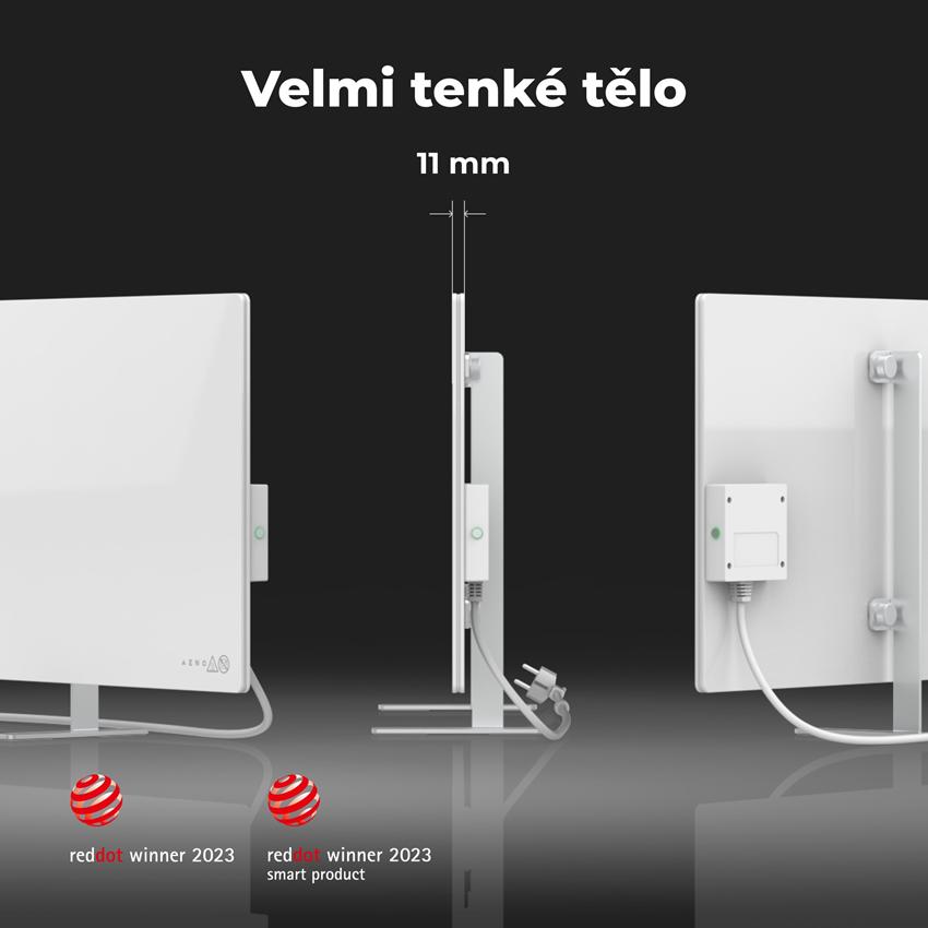 AENO GH1s Chytré Topení, infrared + konvekce, tvrzené sklo, 700W, Bílá