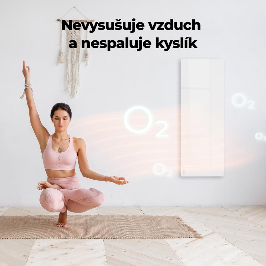 AENO GH1s Chytré Topení, infrared + konvekce, tvrzené sklo, 700W, Bílá