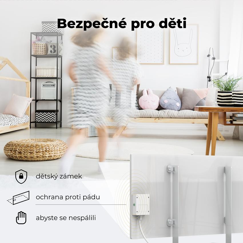 AENO GH1s Chytré Topení, infrared + konvekce, tvrzené sklo, 700W, Bílá