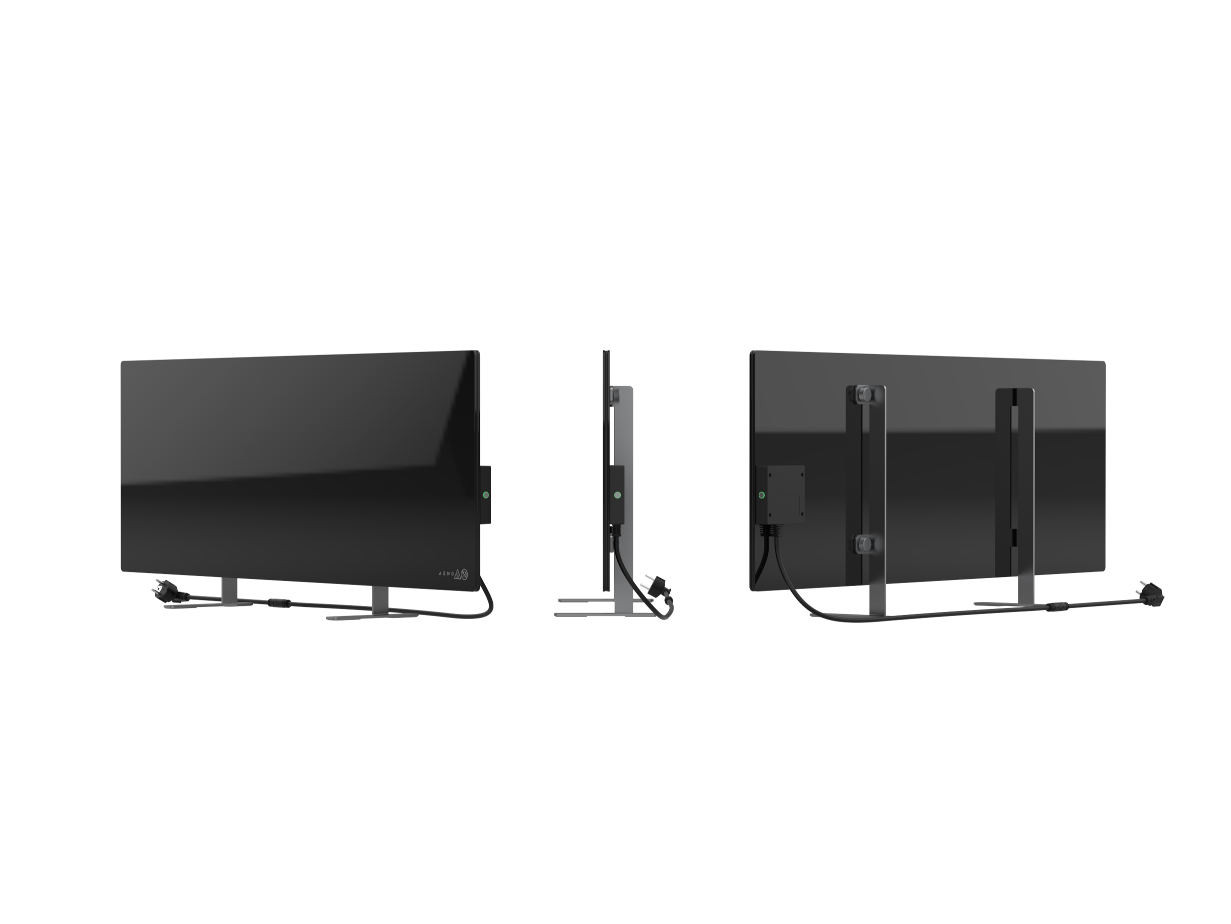 AENO GH2s Chytré Topení, infrared + konvekce, tvrzené sklo, 700W, Černá