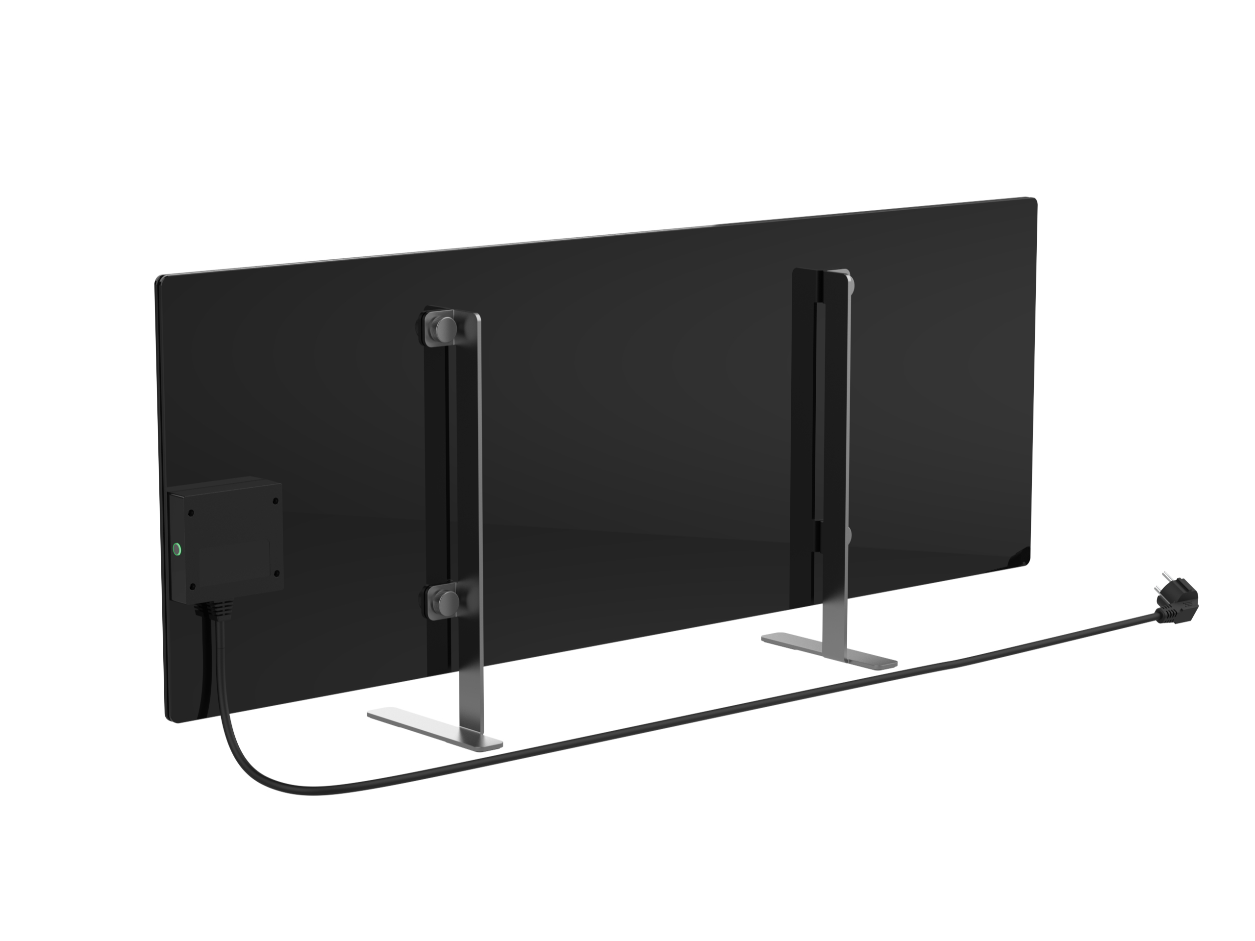 AENO GH2s Chytré Topení, infrared + konvekce, tvrzené sklo, 700W, Černá