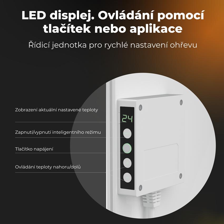 AENO GH3s Chytré Topení, infrared + konvekce, tvrzené sklo,LED displej, 700W, Bílá