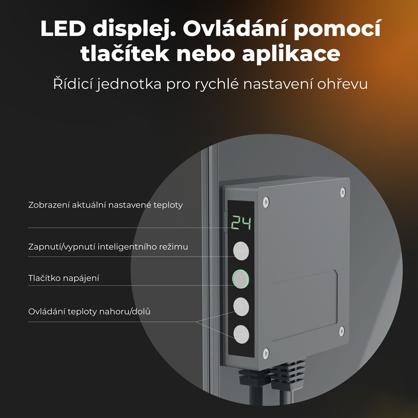 AENO GH5s Chytré Topení, infrared + konvekce, tvrzené sklo,LED displej, 700W, Šedá