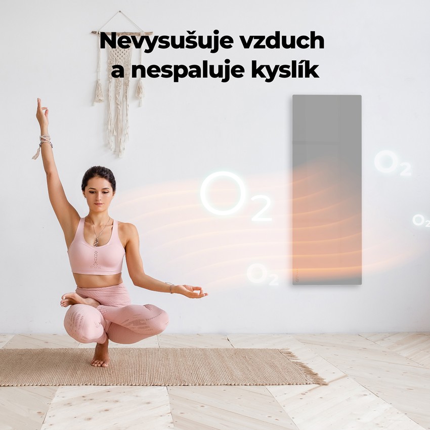 AENO GH5s Chytré Topení, infrared + konvekce, tvrzené sklo,LED displej, 700W, Šedá