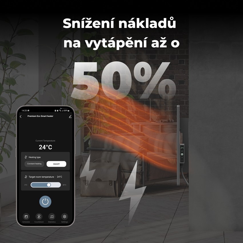 AENO GH5s Chytré Topení, infrared + konvekce, tvrzené sklo,LED displej, 700W, Šedá