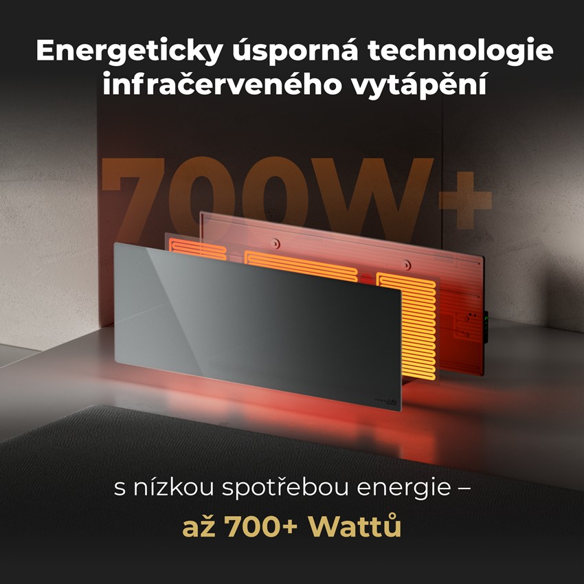 AENO GH5s Chytré Topení, infrared + konvekce, tvrzené sklo,LED displej, 700W, Šedá