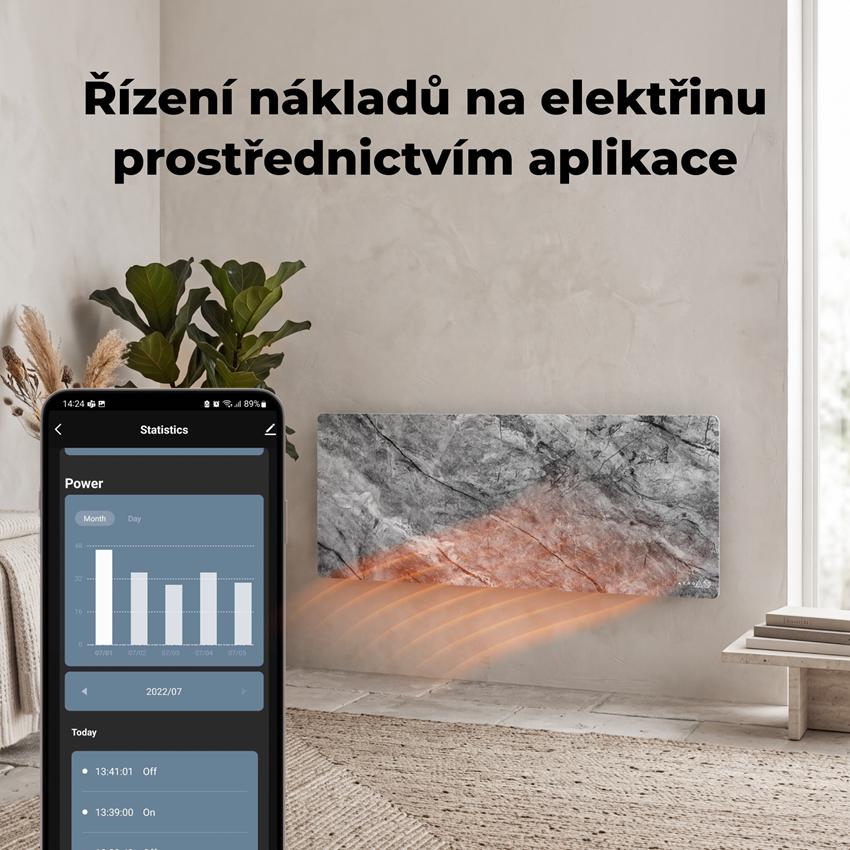 AENO GH6s Chytré Topení, infrared + konvekce, tvrzené sklo,LED displej, 700W, Antique marble - LIMITOVANÁ EDICE