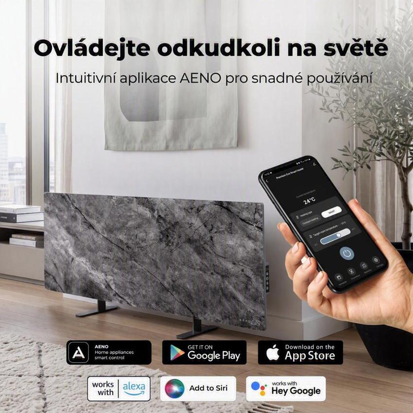 AENO GH6s Chytré Topení, infrared + konvekce, tvrzené sklo,LED displej, 700W, Antique marble - LIMITOVANÁ EDICE