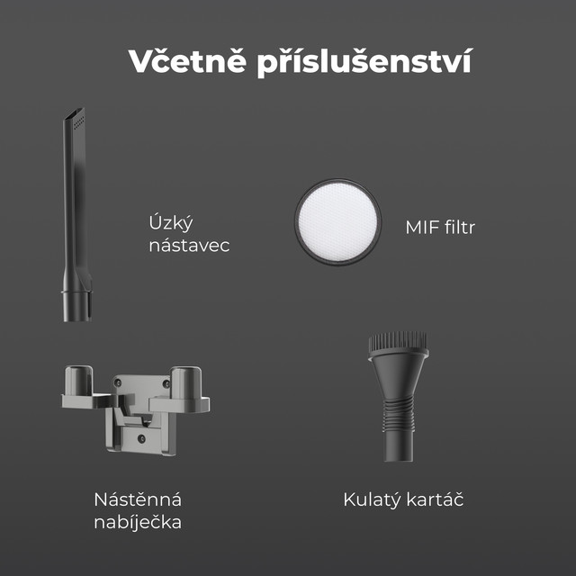 AENO Tyčový vysavač SC1 - 45min, 80dB, 12Kpa, Rotační kartáč