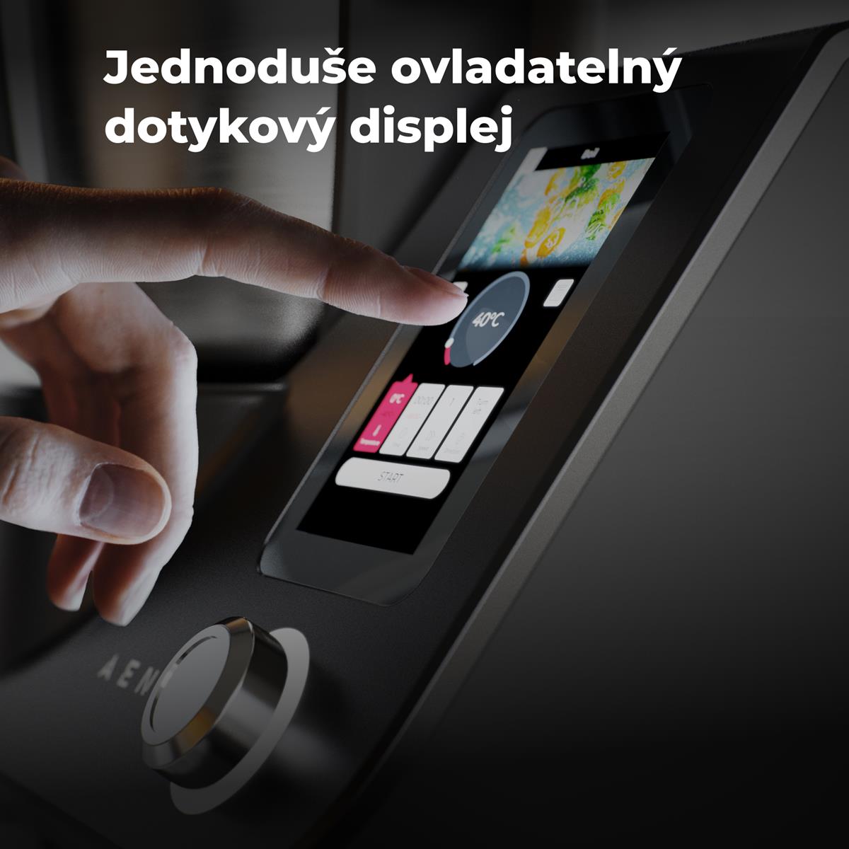 AENO Varný robot CR1S, 1000W ohřev + 600W motor, 20 funkcí, vaření 37-120°C,5kg váha, 3,5L nerez mísa