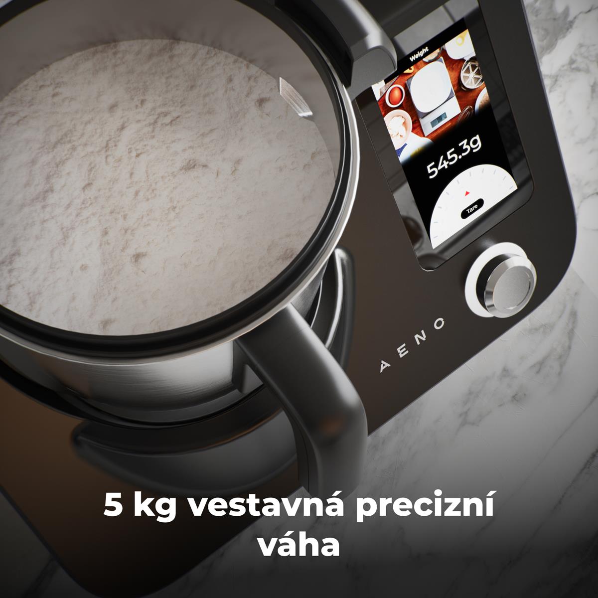 AENO Varný robot CR1S, 1000W ohřev + 600W motor, 20 funkcí, vaření 37-120°C,5kg váha, 3,5L nerez mísa