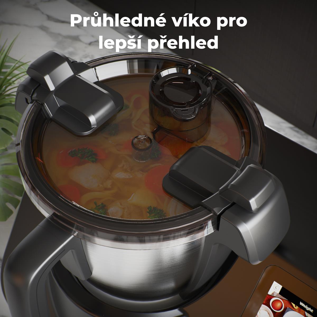 AENO Varný robot CR1S, 1000W ohřev + 600W motor, 20 funkcí, vaření 37-120°C,5kg váha, 3,5L nerez mísa