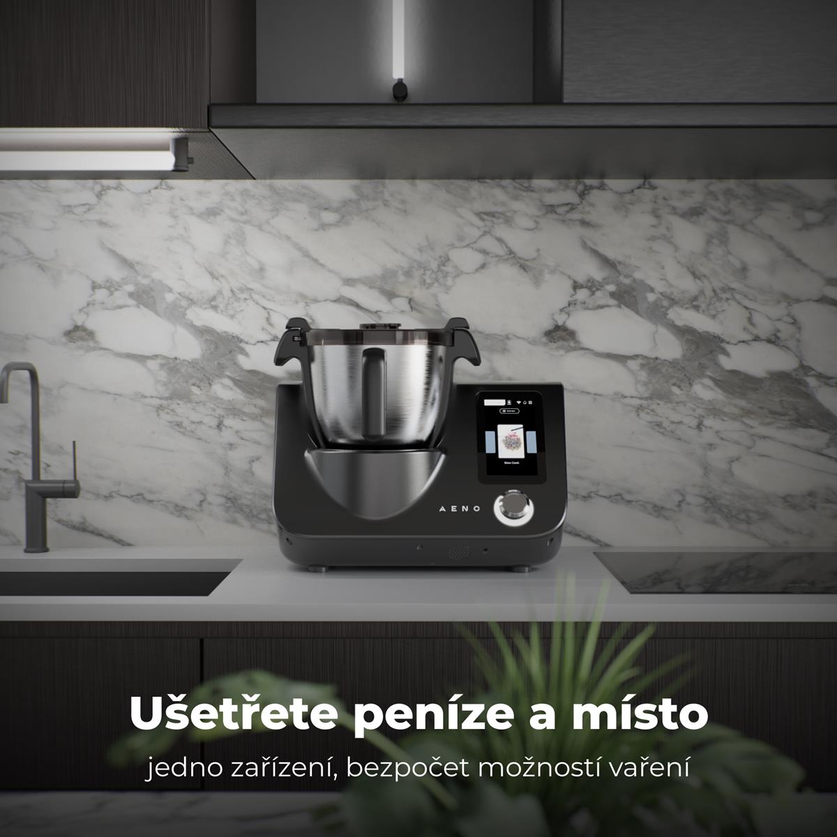AENO Varný robot CR1S, 1000W ohřev + 600W motor, 20 funkcí, vaření 37-120°C,5kg váha, 3,5L nerez mísa
