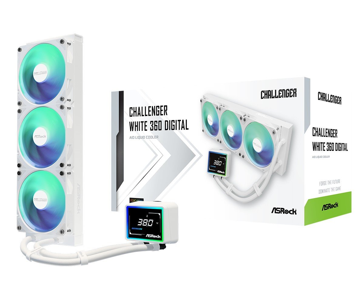 AIOCOOL Asrock Challenger White 360 Digital, ARGB, White, 360mm