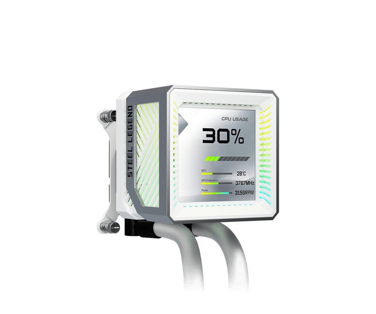 AIOCOOL Asrock Steel Legend 360 LCD, White, 360mm