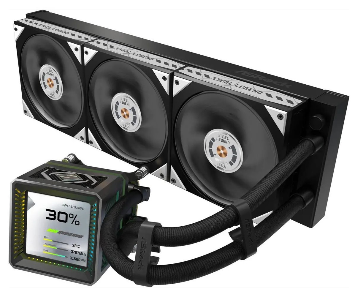 AIOCOOL Asrock Steel Legend Dark 360 LCD, 360mm