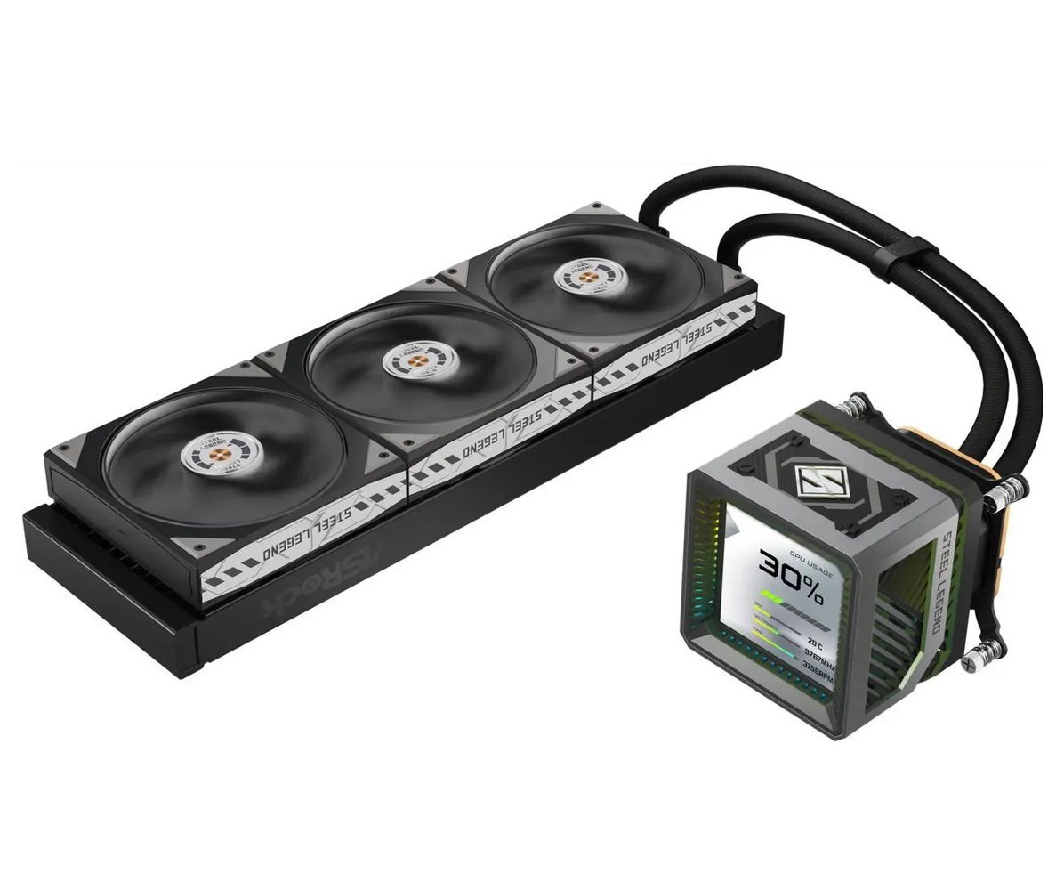 AIOCOOL Asrock Steel Legend Dark 360 LCD, 360mm