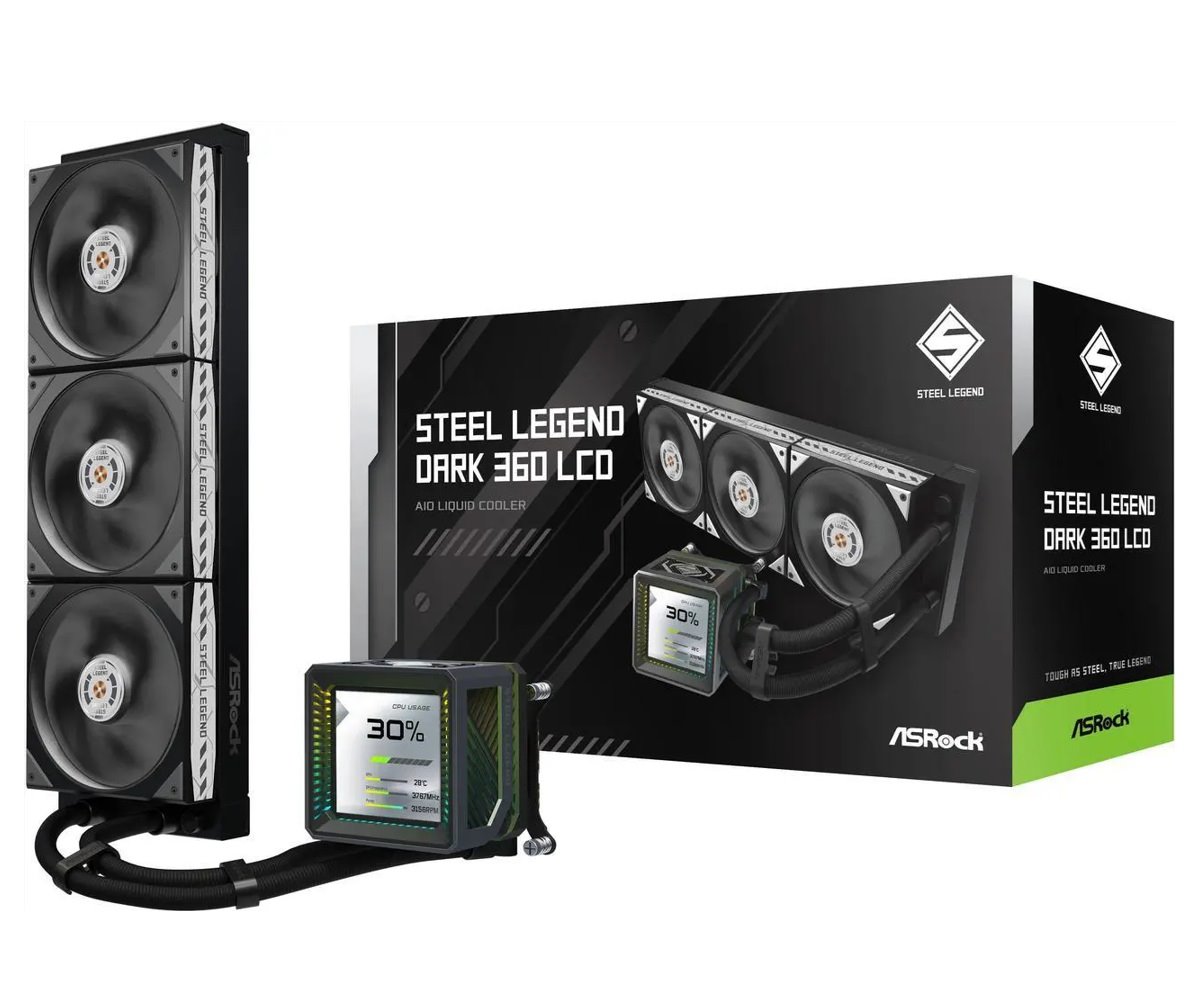 AIOCOOL Asrock Steel Legend Dark 360 LCD, 360mm