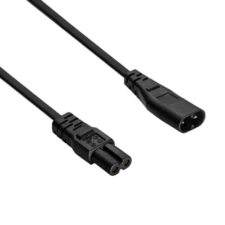 Akyga Kabel napájecí 250V/2.5A, IEC C7 / IEC C8, CCA, černá, 1,5m
