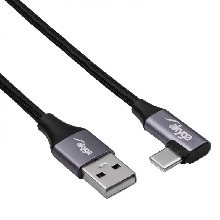 Akyga kabel USB A + USB type C mesh, 30cm