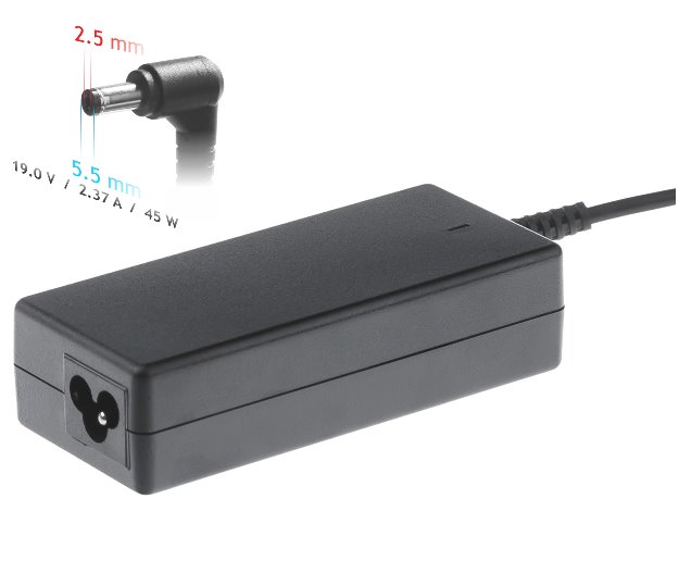 Akyga napájecí zdroj 19V/2.37A 45W 5.5 x 2.5 mm pro Toshiba
