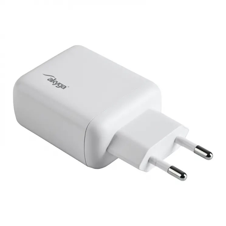Akyga Nabíječka univerzální 2x USB-C PD 5-12V / max. 3A 40W Quick Charge 3.0, bílá