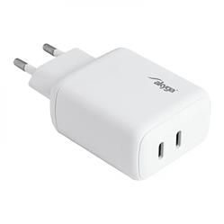 Akyga Nabíječka univerzální 2x USB-C PD 5-12V / max. 3A 40W Quick Charge 3.0, bílá