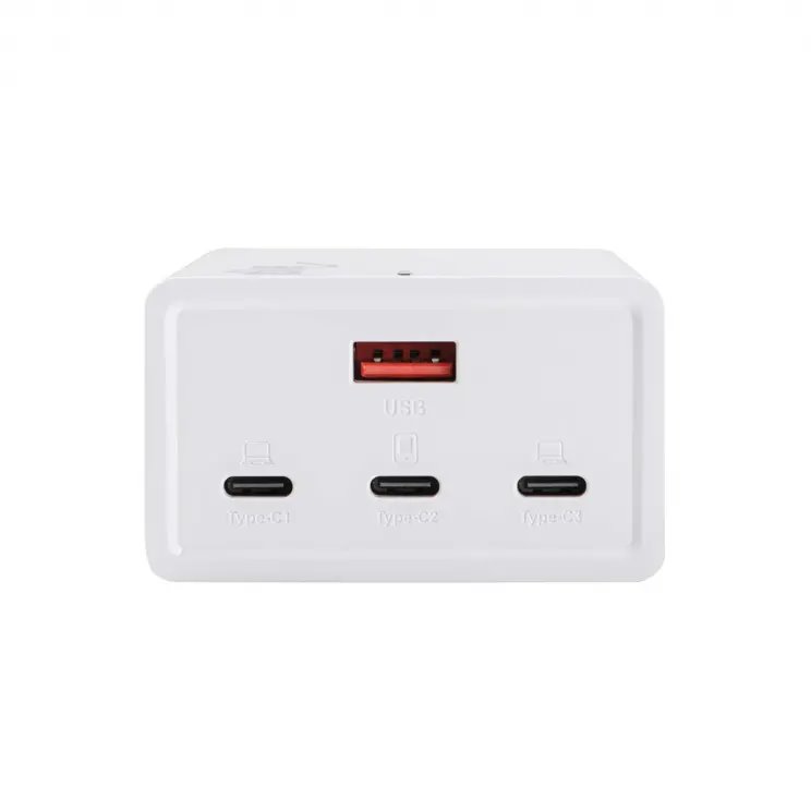 Akyga Nabíječka univerzální USB-A + 3x USB-C PD 5-28V / max. 5A 140W Quick Charge 3.0 GaN, bílá