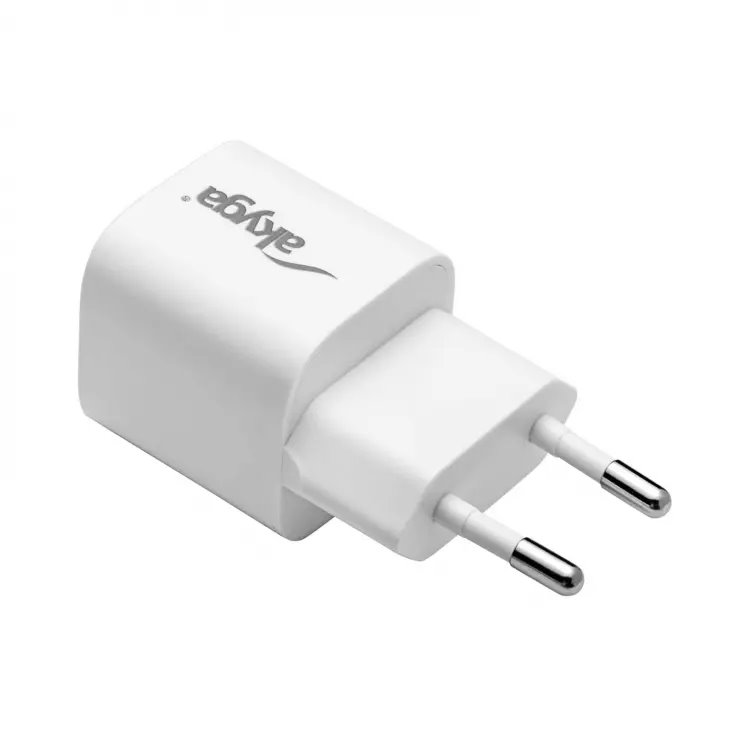 Akyga Nabíječka univerzální USB-C PD 5-12V / max. 3A 25W Quick Charge 3.0 GaN, bílá