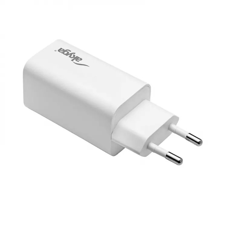 Akyga Nabíječka univerzální USB-C PD 5-20V / max. 3.25A 65W Quick Charge 3.0 GaN, bílá