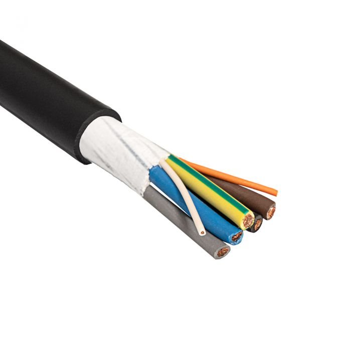 Akyga Napájecí kabel EV CU 5x6mm2 + 2x0,5mm2 3-fázový 32A 450/750V, metráž