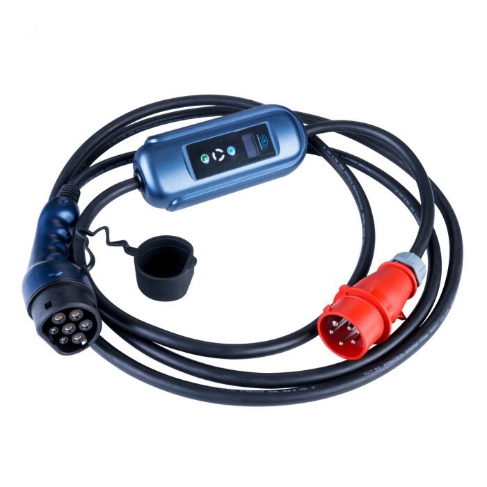 Akyga Napájecí stanice pro elektromobily CEE 5pin / Type2 LCD 3-fáze 32A 22kW, 5m