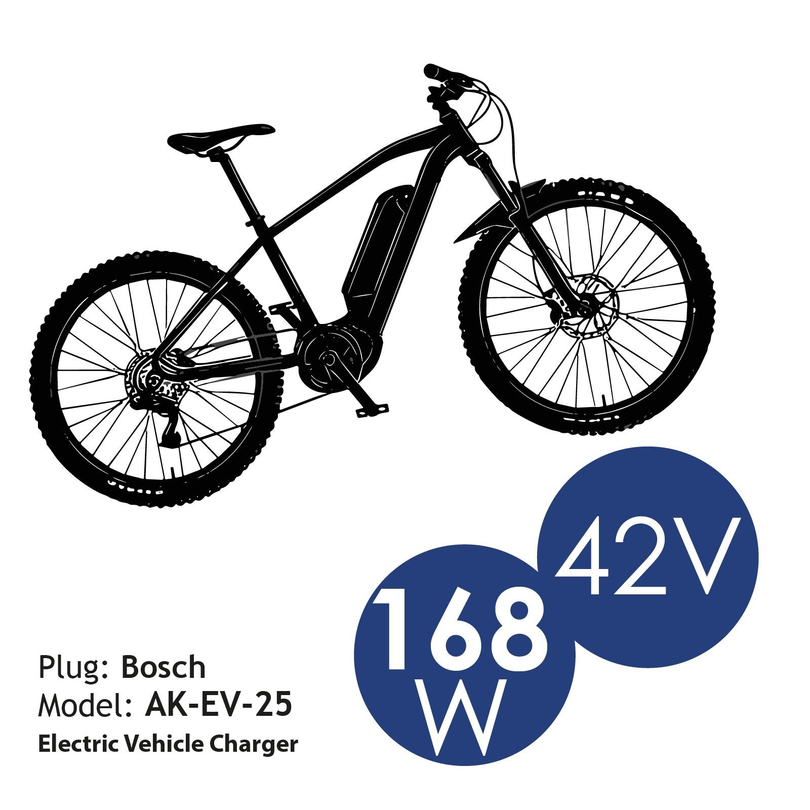 Akyga Napájecí zdroj elektrokol 42V / 4A / 168W / Bosch 1.2m