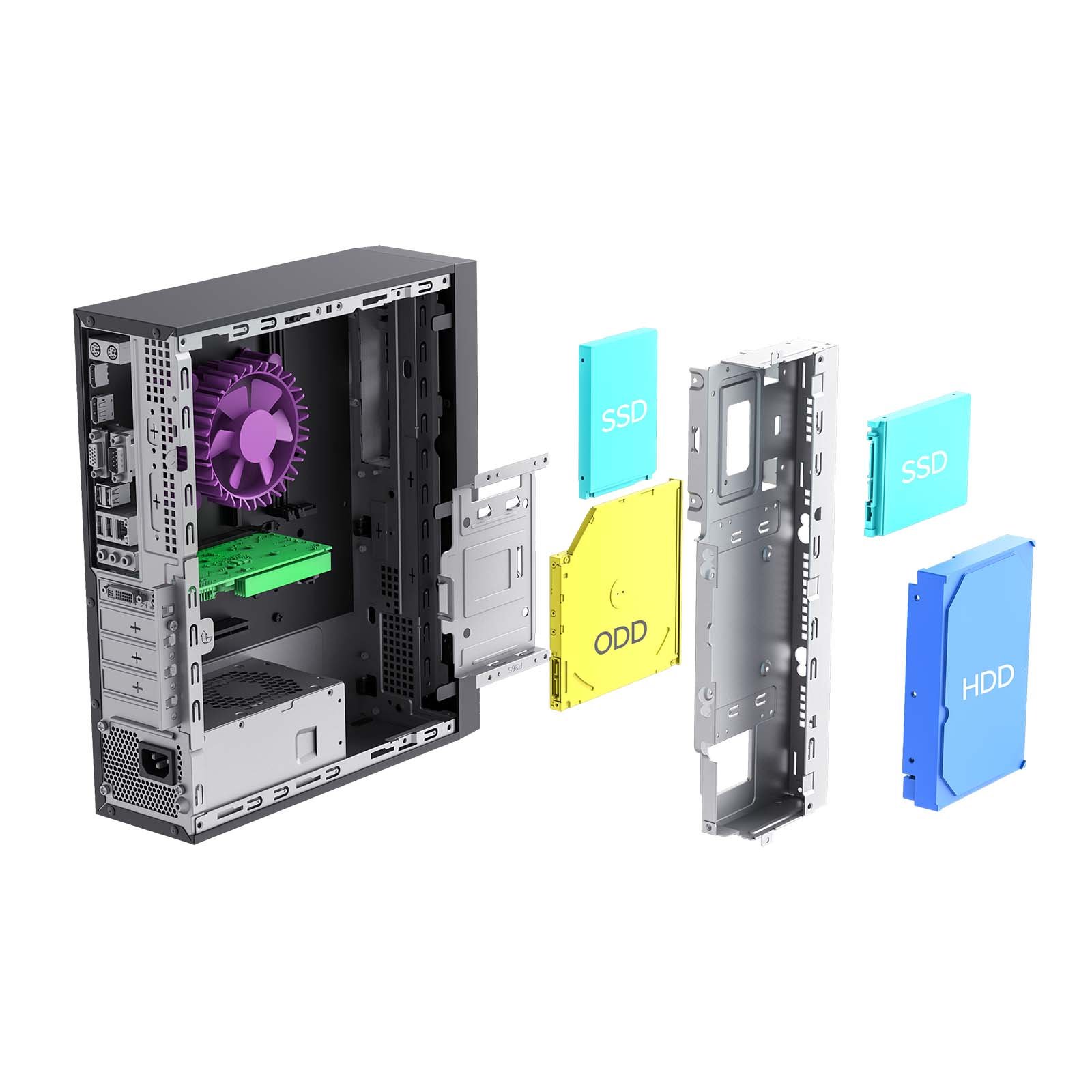 Akyga skříň mini ITX AK-100-01BK VESA + 60W zdroj napájení