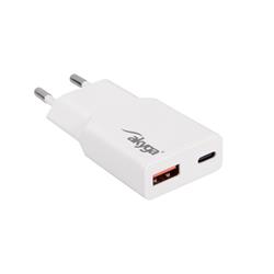 Akyga USB Nabíječka AK-CH-27 USB-A + USB-C PD 5-20V / max. 3A 30W Quick Charge 3.0 GaN