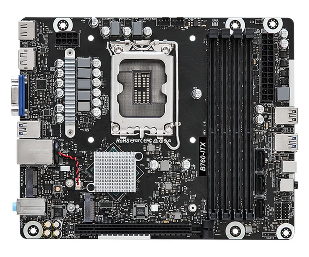 ASRock PC DeskMeet B760 /LGA1700/4xDDR4/M.2+3x 2,5"SATA/1xPCIe/1Gb LAN/500W