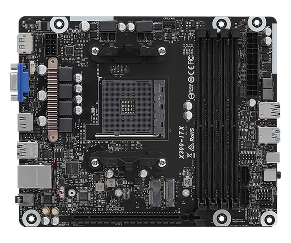 ASRock PC DeskMeet X300 /AM4/4xDDR4/1xPCIe/M.2+2xSATA/1Gb LAN/500W