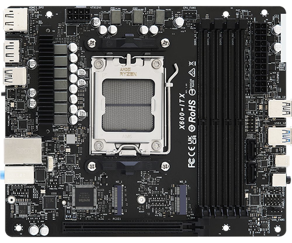 ASRock PC DeskMeet X600 /AM5/4xDDR5/1xPCIe/M.2+2xSATA/2.5Gb LAN/500W